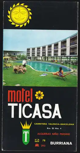 tour. Prospekt, Burriana, Spanien, Touristen-Komplex Motel Ticasa, 1967