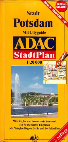 ADAC Stadtplan, Stadt Potsdam mit Cityguide, patentgefaltet, um 2002