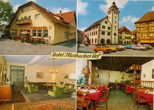 AK, Mosbach Baden, Hotel "Mosbacher Hof", vier Abb., um 1982