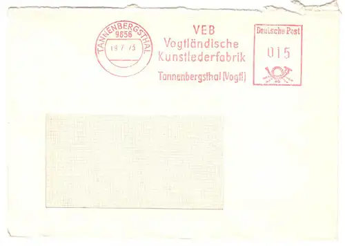 AFS, VEB Vogtländische Kunstlederfabrik, o Tannenbergsthal, 9656, 19.7.73