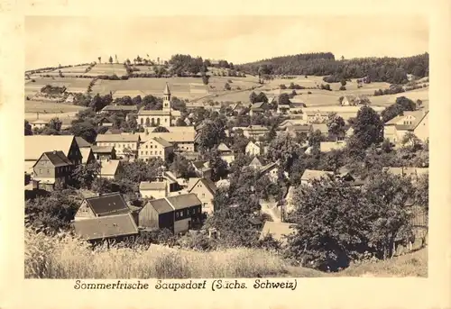 AK, Saupsdorf Sächs. Schweiz, Teilansicht, Echtfoto, 1956