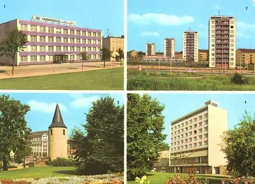 AK, Plauen, 4 Abb., u.a. Punkthäuser, 1980