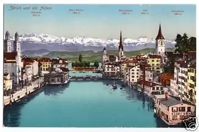 AK, Zürich, Teilansicht, 1912