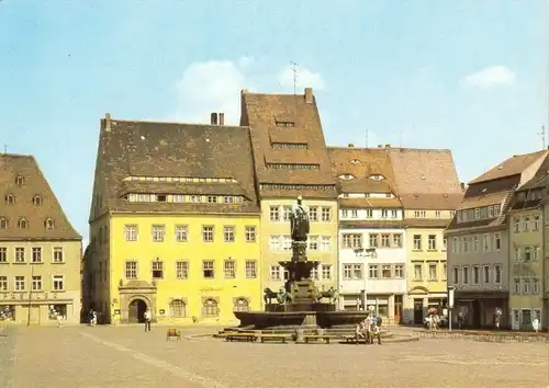 AK, Freiberg, Obermarkt mit Brunnen "Otto der Reiche", 1984