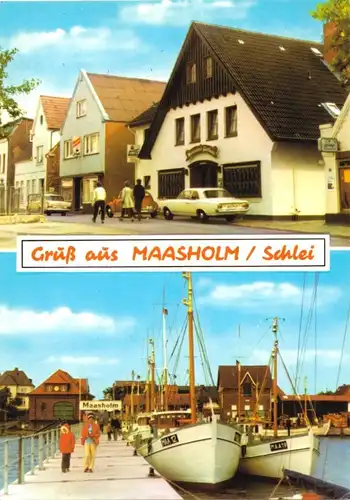 AK, Maasholm Schlei, Martensens Gasthaus und Pension, zwei Abb., 1972