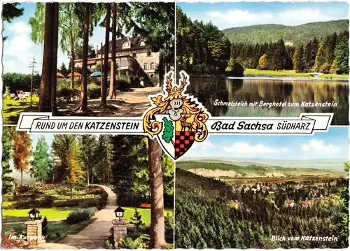 AK, Bad Sachsa Südharz, Rund um den Katzenstein, vier Abb., 1965