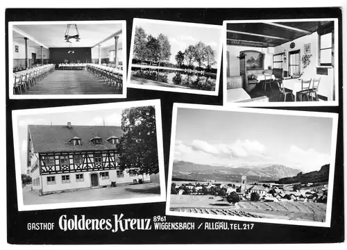AK, Wiggensbach im Allgäu, Gasthof Goldenes Kreuz, fünf Abb., um 1970