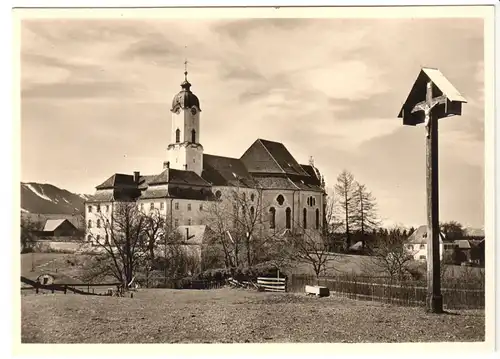 AK, Steingaden, Die Wies, Wallfahrtskirche, um 1955