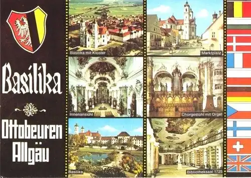 AK, Ottobeuren Allgäu, Basilika, 6 Abb., 1976