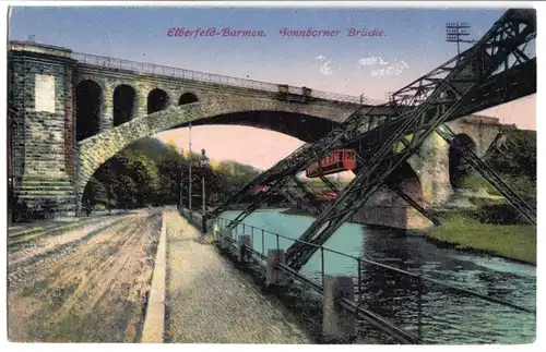 AK, Barmen - Elberfeld, Sonnborner Brücke, um 1921
