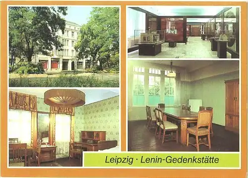 AK, Leipzig, Lenin - Gedenkstätte, 4 Abb., 1982