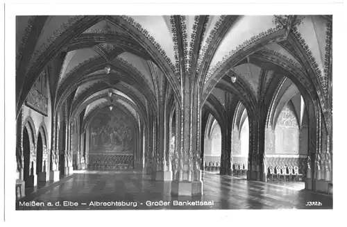 AK, Meißen, Schloß Albrechtsburg, Großer Bankettsaal, 1953