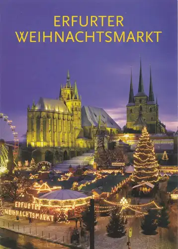 AK, Erfurt, Weihnachtsmarkt auf dem Domplatz, um 1998