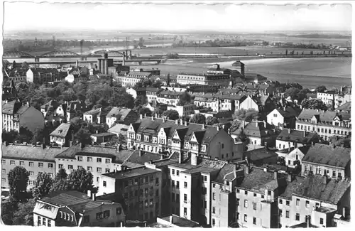 AK, Riesa Elbe, Teilansicht, 1957