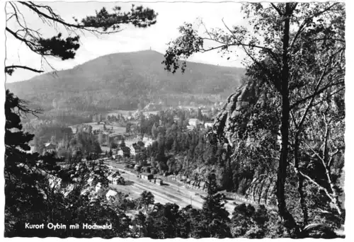 AK, Kurort Oybin, Teilansicht mit Hochwald, 1961