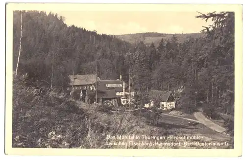 AK, Eisenberg, Die Froschmühle im Mühltal, um 1951