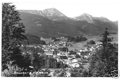 AK, Siegsdorf, Gesamtansicht mit Hochfelln, 1959