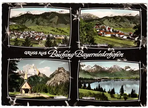 AK, Buching - Bayerniederhofen, vier Abb., gestaltet, um 1966