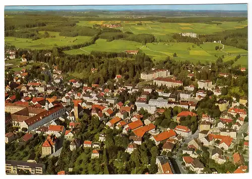 AK, Bad Wörishofen, Luftbildansicht mit Kneipp'schen Stiftungen, um 1970