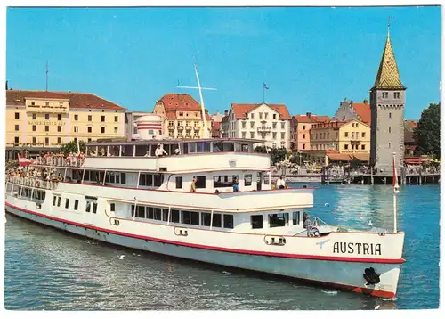 AK, Lindau Bodensee, Hafen mit MS Austria der ÖBB, um 1982