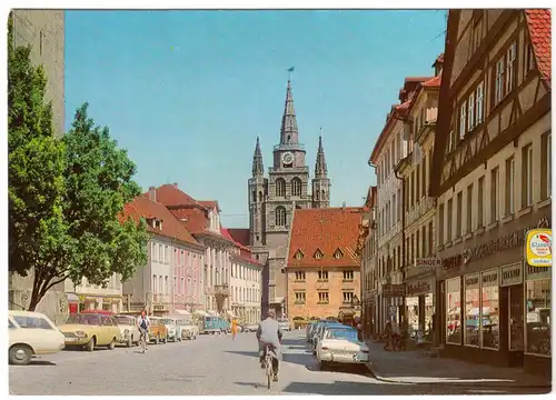 AK, Ansbach, Martin-Luther-Platz u. Gumbertuskirche, um 1980