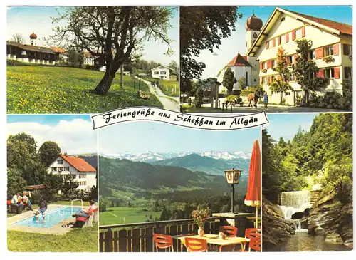 AK, Scheffau im Allgäu, Marktgemeinde Scheidegg, fünf Abb., 1983