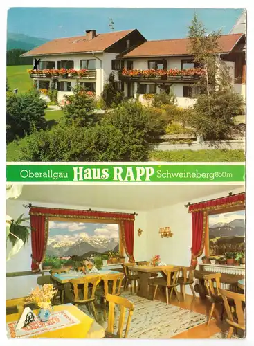 AK, Schweineberg bei Sonthofen Allgäu, Haus "Rapp", zwei Abb., um 1980