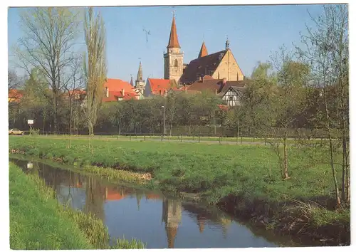 AK, Ansbach, Blick zur Gumbertus- und Johanniskirche, 1991