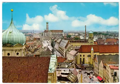 AK, Augsburg, Blick vom Perlach nach Süden, 1977