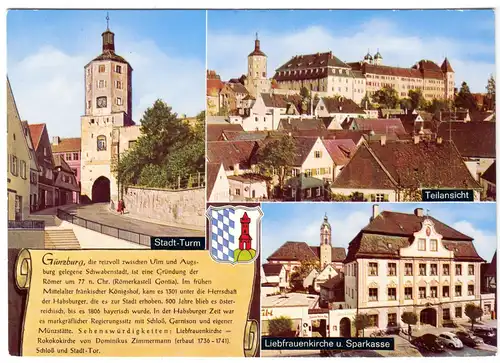 AK, Günzburg, drei Abb., Chronikkarte, um 1970