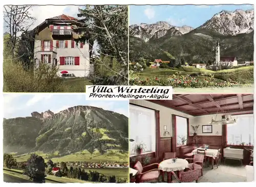 AK, Pfronten - Meilingen Allgäu, Villa Winterling, vier Abb., 1965