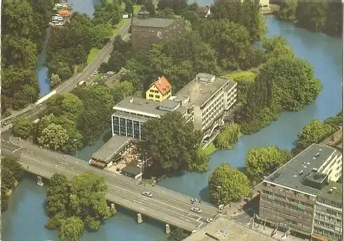 AK, Heilbronn, "Insel-Hotel", Luftbild, Vers. 1, 1971