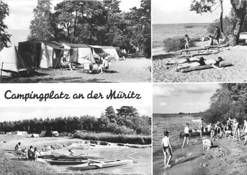AK, Müritz, Campingplatz an der Müritz, vier Abb., 1973