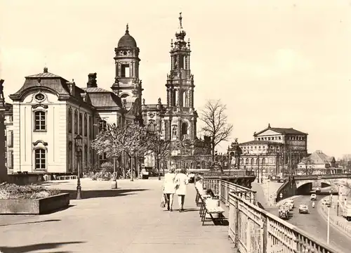 AK, Dresden, Brühlsche Terrasse, 1977