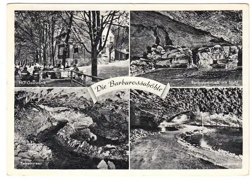 AK, Kyffhäuser, Die Barbarossahöhle, vier Abb., 1959