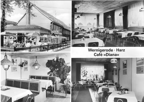 AK, Wernigerode Harz, Café "Diana", vier Abb., 1982