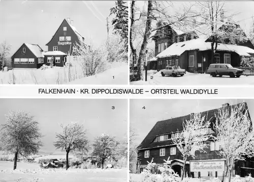 AK, Falkenhain Kr. Dippoldiswalde, OT Waldidylle, vier Wintermotive, 1978