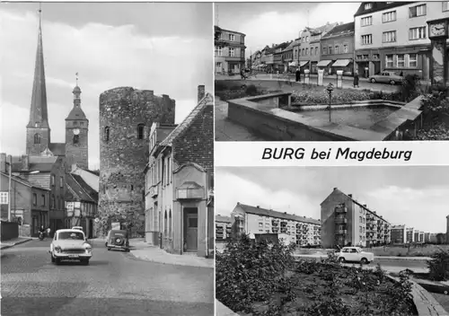 AK, Burg bei Magdeburg, drei Abb., 1970