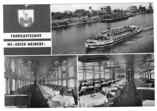 AK, Magdeburg, Fahrgastschiff MS "Erich Weinert", drei Abb., 1973