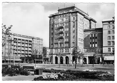 AK, Magdeburg, Wilhelm-Pieck-Allee, Blick zur Weinarkade, 1962