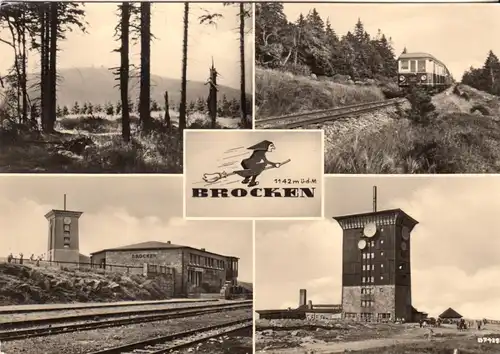 AK, Brocken Harz, vier Abb., 1957