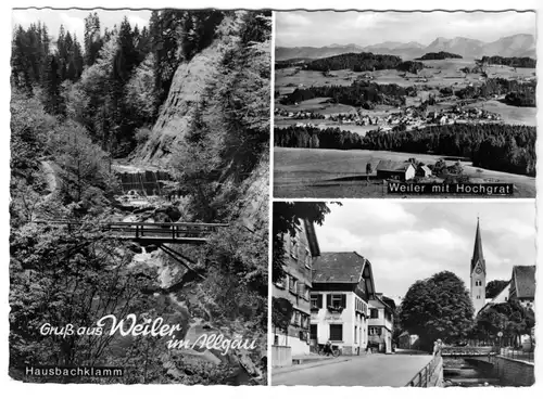AK, Weiler im Allgäu, drei Abb., 1968