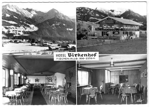 AK, Fischen Allgäu, Hotel Birkenhof, vier Abb., 1966