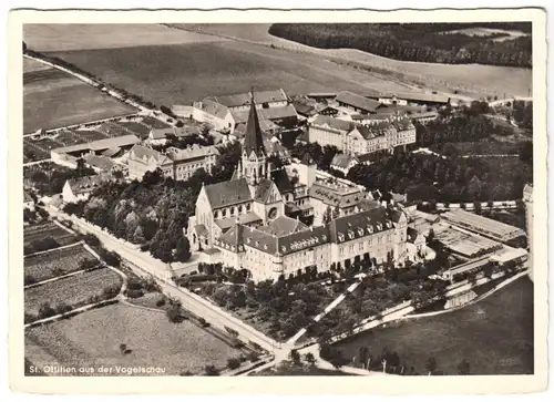 AK, Eresing OT St. Ottilien, Erzabtei, Luftbildansicht, 1952