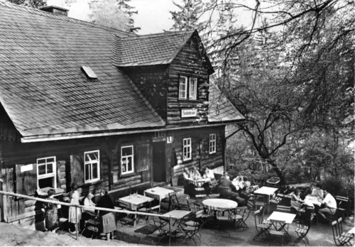 AK, Waschleithe Erzgeb., Ausflugsgaststätte "Köhlerhütte", belebt, 1972