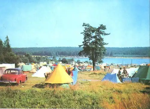 AK, Ehrenfriedersdorf, Campingplatz am Weiher, 1973