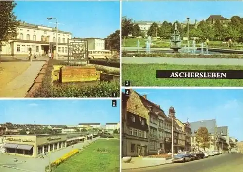 AK, Aschersleben, 4 Abb., u.a. Platz der Jugend, 1978