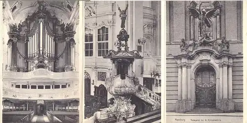 AK Leporello mit 8 AK, Hamburg, Die Gr. St. Michaeliskirche, um 1922