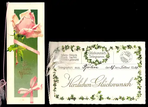 Glückwunsch Faltkarten, 1916 Geburtstag [1], 1931 Hochzeit [4]