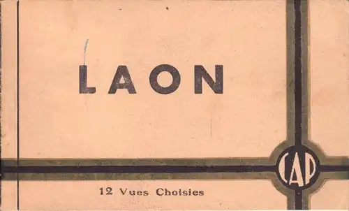 AK - Heft mit 12 s/w AK, Laon, Picrdie, Frankreich, um 1930